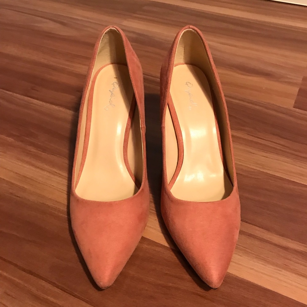 Qupid Blush Pink Low Heel/Pumps 7.5